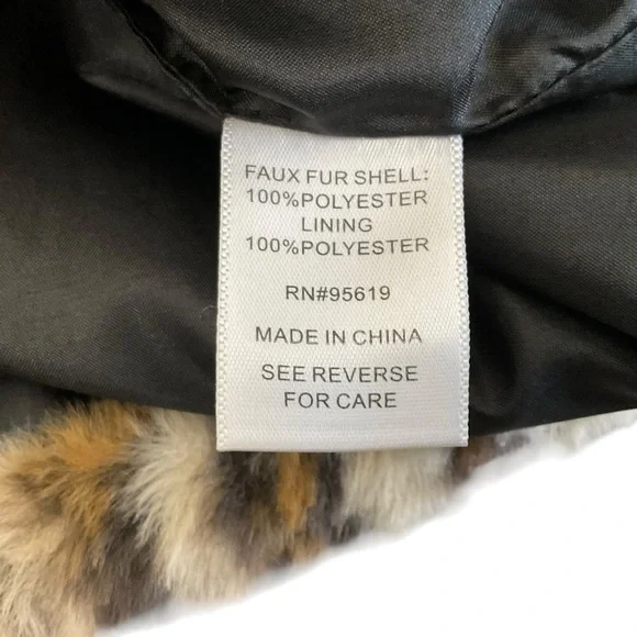 Fever Faux Fur Leopard Print Zip Vest – Size M - Picture 5 of 8